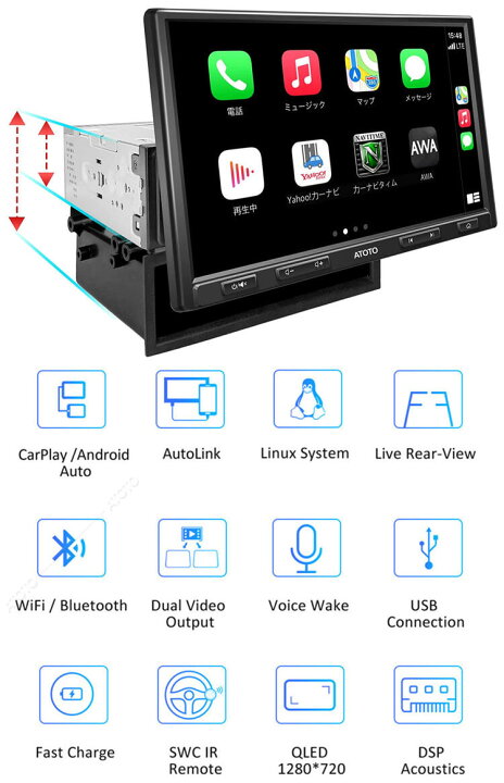 楽天市場】ATOTO F7 XE 10インチ 最新型カーナビ シングルDINおよび 