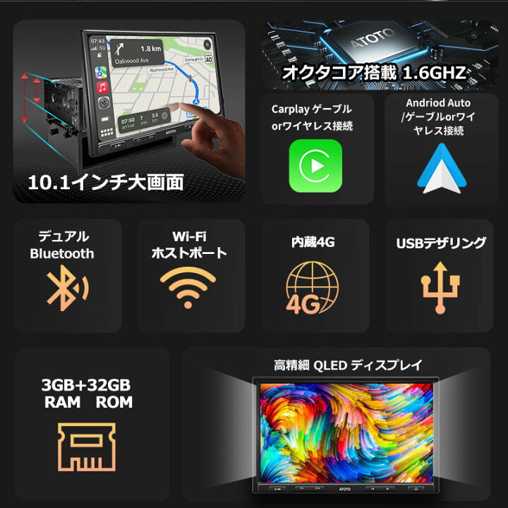 楽天市場】【ATOTO 最新型 カーナビ 10インチ S8G1104PR】atoto s8 