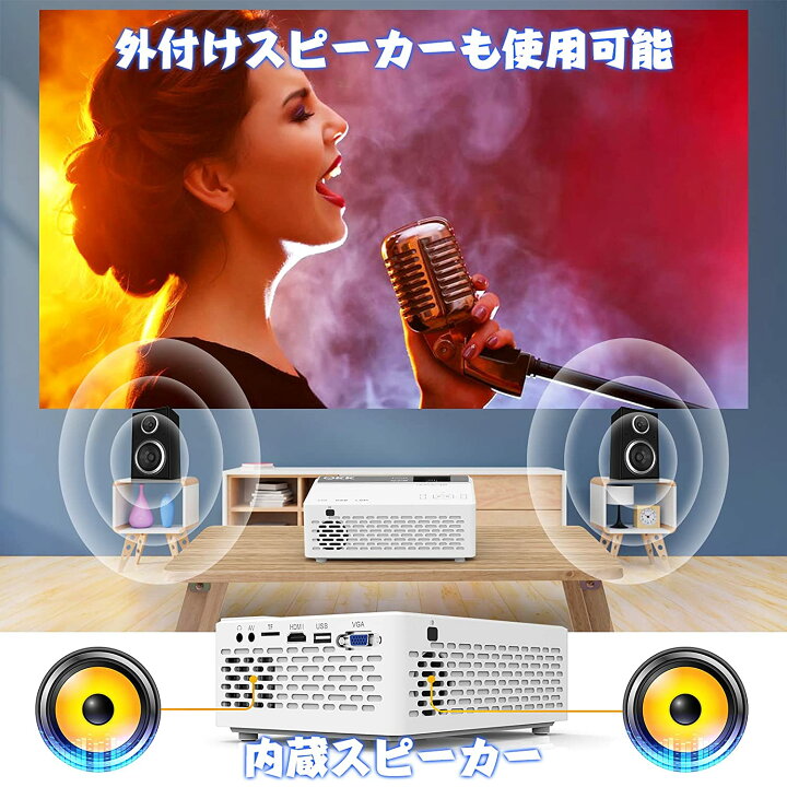楽天市場】QKK WiFi小型プロジェクター 6000LM【100