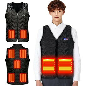 [IUGGAN] 電熱ベスト ヒートジャケット 加熱ベスト サイズ調整可能 7箇所発熱 USB給電式 ヒーターベスト 保温 防寒 超軽量 臭くない 加熱服 通勤 釣り 登山 スキー アウトドア 防寒対策 クリスマスプレゼント男女兼用