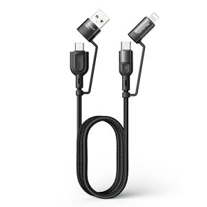 4in1 }[dP[u 1.2m 60W}[d f[^] iPhone [dP[u USB Type-C P[u ϋviC҂ CgjOP[u USB ^CvC P[u MacBook Pro/Air, iPhone, iPad, Xperia, Pixel, 