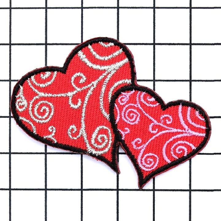 楽天市場】ワッペン ハート 最大横幅5.4×高さ4.1cm前後 《刺繍 