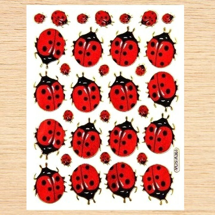 楽天市場 キラキラシール てんとう虫 メタリックシール ごほうびシール 昆虫シール ざっか Pagopago