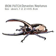 大きいワッペン ネプチューンオオカブトムシ 全長12.2×高さ5.6cm前後 《刺繍ワッペン アイロンワッペン …
