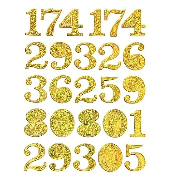 楽天市場】キラキラシール 数字（すうじ） 金色 《メタリックシール ご 