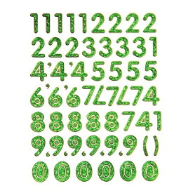 キラキラシール 数字（すうじ） 緑 《メタリックシール ごほうびシール 数字シール》