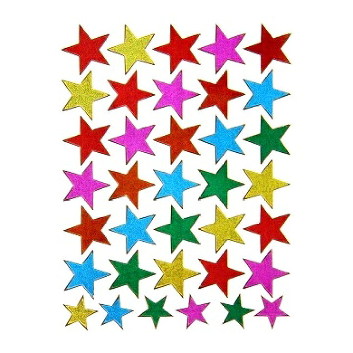 楽天市場】キラキラシール カラフルな星（ほし） 《メタリックシール 