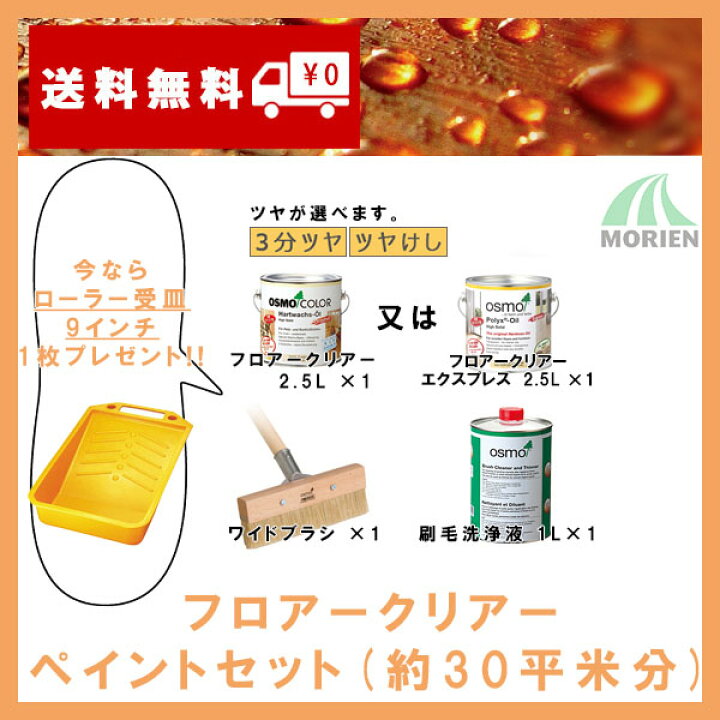 楽天市場】【ローラー受皿・おまけ付】フロアークリアーペイントセット 
