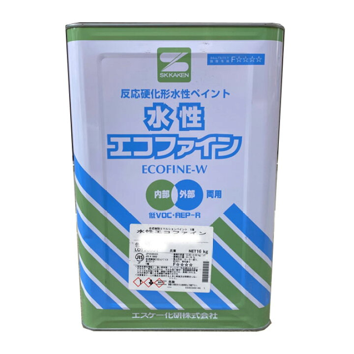 楽天市場】水性エコファイン 白 ホワイト ツヤ選択可能 16kg(約53〜64 