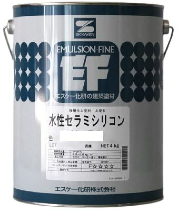 楽天市場】水性セラミシリコン 調色品(淡彩) ツヤあり 4kg(11〜16平米 