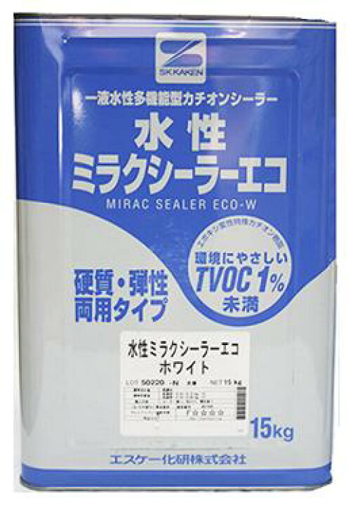 楽天市場】水性ミラクシーラーエコ クリヤー ホワイト 15kg(約115〜150 