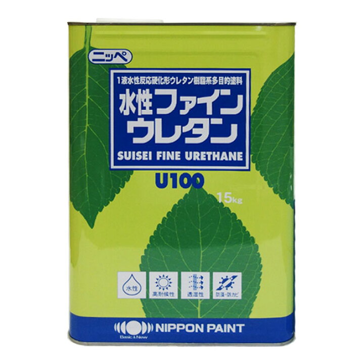 楽天市場】水性ファインウレタンU100 白 ツヤあり 15kg(約47〜58平米分 
