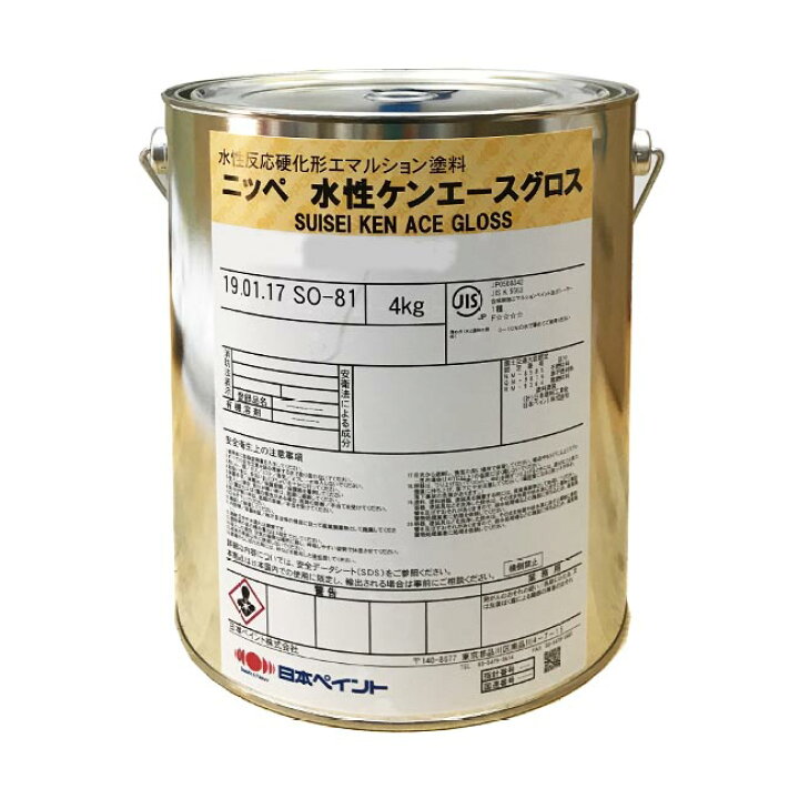 楽天市場】水性ケンエースグロス 調色品(淡彩) ツヤあり 4kg(約13〜15 