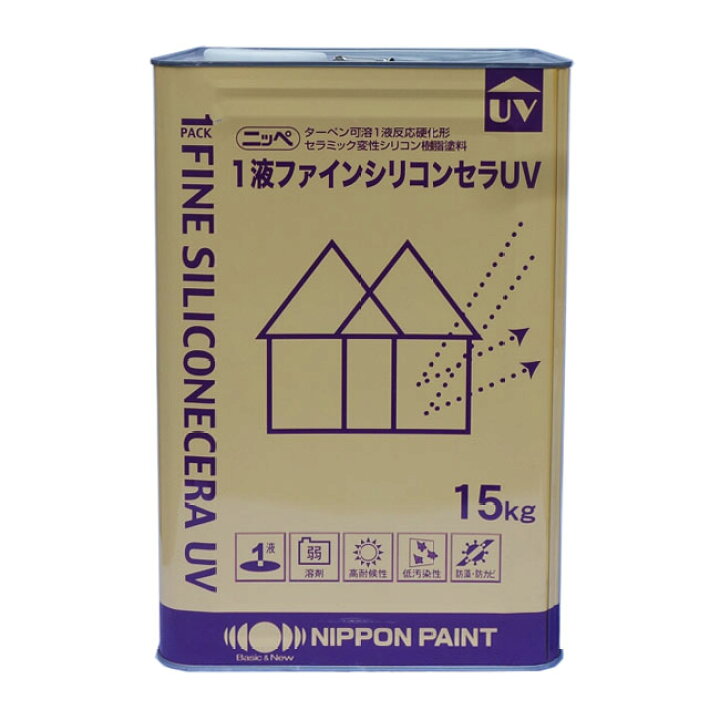 楽天市場】1液ファインシリコンセラUV 調色品(淡彩) 15kg(約40〜60平米 