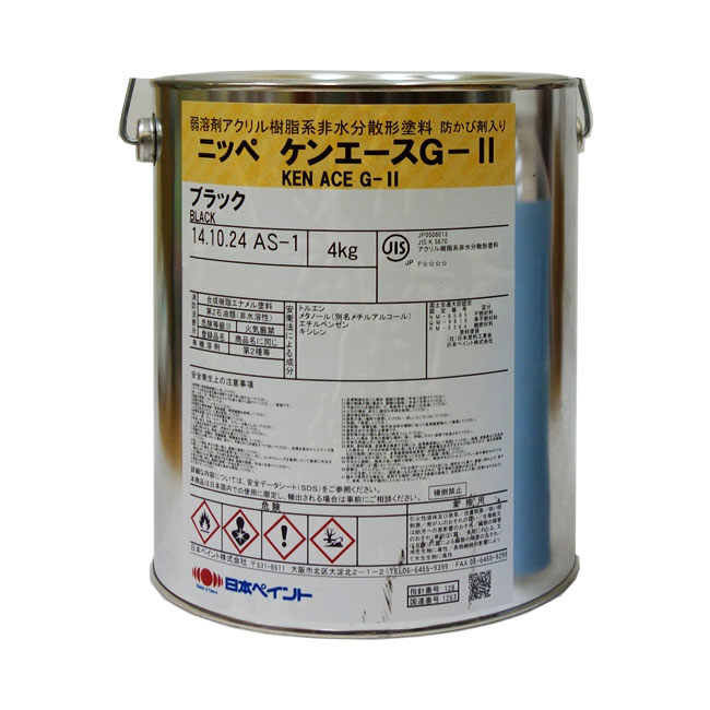 ケンエースG2 調色品(濃彩) ツヤけし 4kg(約14平米分) 日本ペイント ニッペ 弱溶剤 壁面用 1液のサムネイル