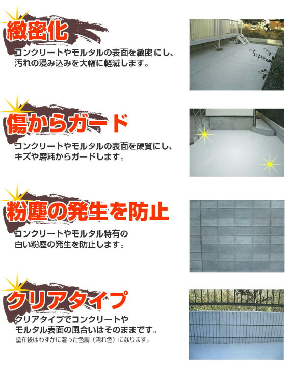 楽天市場 送料無料 ガレージ ウォール 4kg 2缶セット コンクリート床用浸透型クリアペイント 透明 塗料 駐車場 アシュフォードジャパン ペイントジョイ楽天市場店