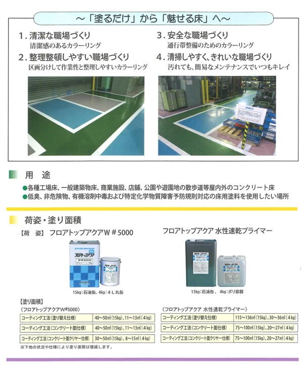楽天市場】【期間限定P5倍】 【水性/コンクリート床用】 フロアトップ 