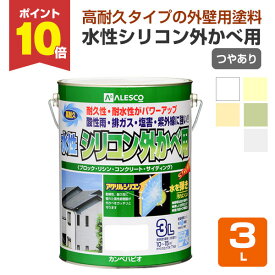 【1/18限定P10倍】 カンペハピオ 水性シリコン外かべ用 つやあり 全5色 3L