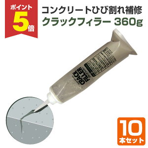 【期間限定P5倍】 【ひび割れ補修】 クラックフィラー 360g 10本セット <超微粒子セメント> 床用 コンクリート・モルタル・クラック補修 (コンクリート床面のひび割れを補修) 112148 AFJ(旧