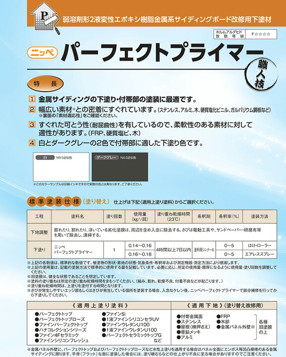 楽天市場】ニッペ パーフェクトプライマー 4kgセット （日本ペイント 