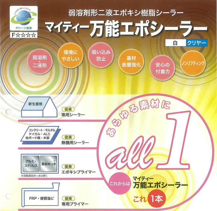 楽天市場】マイティー万能エポシーラー 15kgセット （弱溶剤形二液 