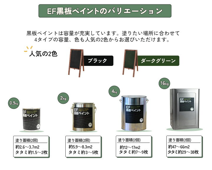 楽天市場】【塗った所が黒板に】 EF黒板ペイント 16kg ＜2色＞ 油性 