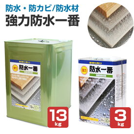 【防水・防カビ】 強力防水一番 3kg/13kg ＜透明＞ コンクリート・モルタル・木材等用の浸透性防水剤 (防腐 汚染防止溶剤系 浸透性防水剤) 日本特殊塗料