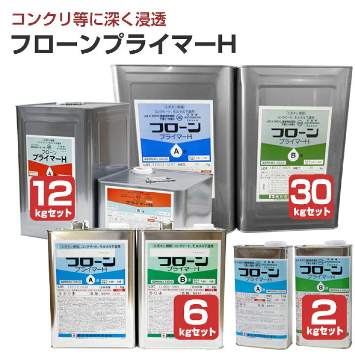楽天市場】東日本塗料 フローンプライマーH 2kgセット 6kgセット 12kg