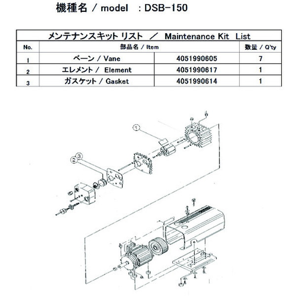 ULVAC　DSB−150用メンテナンスキット　　（DSB150MAINTENANCEKIT）【アルバック機工（株）】