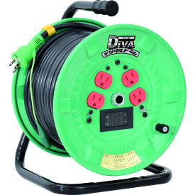 日動　電圧電流メーター付電工ドラム　“デジタルドラム　DiVA”　過負荷漏電保護兼用ブレーカー付　30m（NPDMEK34）【日動工業（株）】
