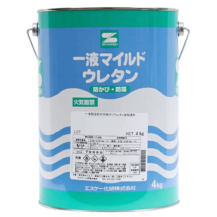 楽天市場】一液マイルドウレタン 4kg 7分艶 レッド【エスケー化研 