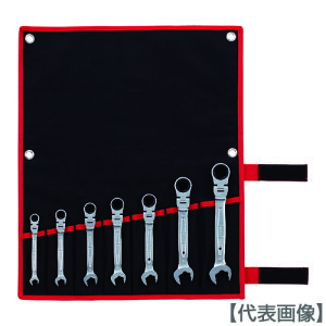 TONE コンビネーションラチェットレンチ 首振クイックラチェットめがねレンチセット 7点セット(RMFQ700)431-9753【TONE(株)】