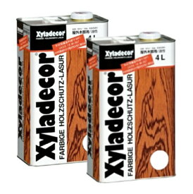 キシラデコール 各色 (4L×2缶セット) 注ぎ口(ベロ付き)【大阪ガスケミカル株式会社】油性 木部 保護塗料 ウッドデッキ 木 屋外 防腐 防虫 塗料