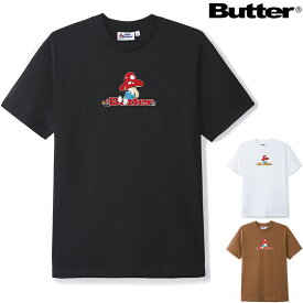 バターグッズ Tシャツ BUTTER GOODS x THE SMURFS LAZY LOGO TEE スマーフ コラボレーション 半袖T プリントT スケート T-SHIRT スケーター