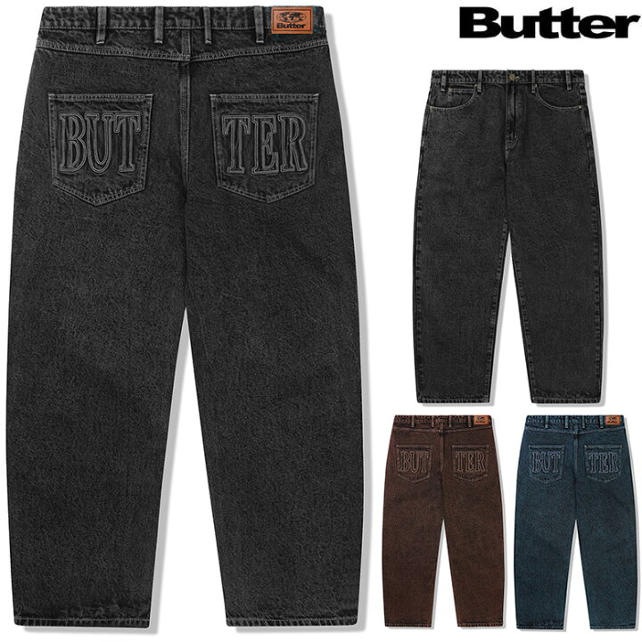 楽天市場】バターグッズ パンツ BUTTER GOODS APPLIQUE DENIM JEANS 