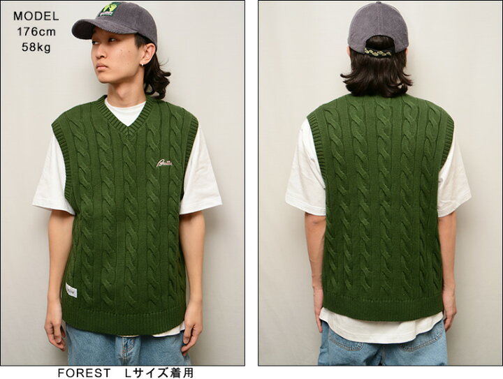 楽天市場】バターグッズ ベスト BUTTER GOODS CABLE KNIT SWEATER 