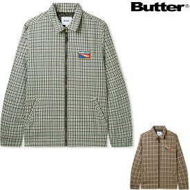 バターグッズ ジャケット BUTTER GOODS ROLLER ZIP JACKET チェックジャケット アウター スケート JACKET スケーター