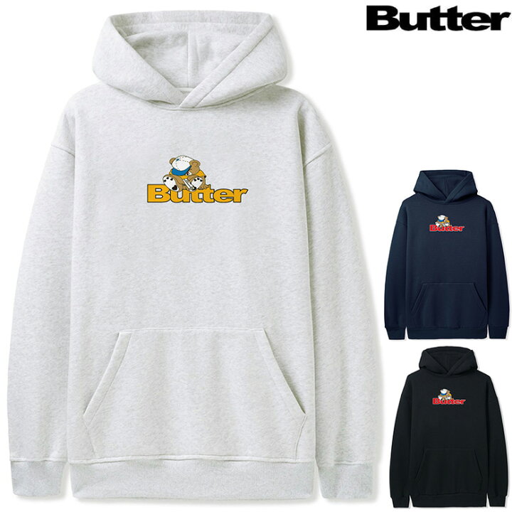 楽天市場】バターグッズ パーカー BUTTER GOODS TEDDY LOGO PULLOVER  