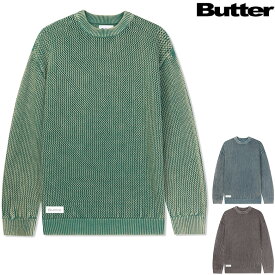 バターグッズ セーター BUTTER GOODS WASHED KNITTED SWEATER ニット クルーネックセーター スケート スケーター