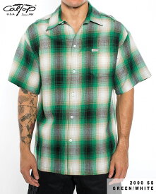 キャルトップ チェックシャツ CALTOP S/S PLAID SHIRT シャツ カルトップ 半袖シャツ ネルシャツ オンブレチェック #2000