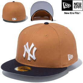 ニューエラ キャップ NEW ERA 59FIFTY Duck Canvas ダックキャンバス ニューヨーク・ヤンキース ライトブロンズ ネイビーバイザー 正規取扱店 ベースボールキャップ MLB メジャーリーグ ベースボール CAP キャップ 帽子 13751135