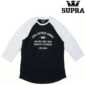 スープラ Tシャツ SUPRA CONTENDER RAGLAN TEE ロンT 正規取扱店 七分袖 スープラ スニーカー
