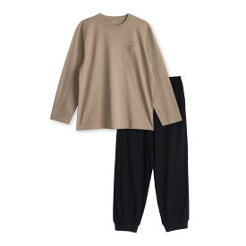 【期間限定10%OFF】パジャマ メンズ 綿100％ 長袖 春 夏 柔らかく軽い薄手の快適Tシャツ 上下セット 胸ポケット 選べるカラー M L LL 3L 敬老の日