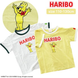 HARIBO キッズ 半袖 Tシャツ 110-130cm [ HARIBO ハリボー 男の子 男児 子供 110cm 120cm 130cm 夏 天竺 Tシャツ フロントプリント ゴールドベア ハリボーグミ バイカラー プレゼント カイタック ファミリー ]