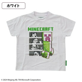 ★ マラソンセール ★ マインクラフト キッズ 半袖 Tシャツ 120-140cm [ Minecraft マイクラ 男の子 男児 子供 120cm 130cm 140cm 夏 フロントプリント スティーブ アレックス ゾンビ クリーパー スケルトン プレゼント カイタック ]