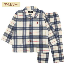 ★ 送料無料 ★ POLO B.C.S キッズ パジャマ [ ポロ 男児 男の子 子供 100cm 110cm 120cm パジャマ ルームウェア 長袖 冬 秋 ベビーサイズ ボタン チェック 衿付き ダイヤキルト プレゼント ギフト 誕生日 入院 お泊り 寝巻き ナイトウェア 部屋着 おけいこ カイタック ]