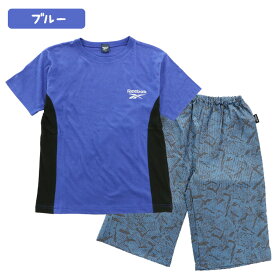 Reebok キッズ 半袖 パジャマ [ リーボック 男児 男の子 子供 140cm 150cm 160cm パジャテコ ルームウェア 半袖 夏 6分丈パンツ ステテコ ロゴ 天竺 総柄 切替え プレゼント 高学年 小学生 中学生 高校生 誕生日 お泊り ナイトウェア 部屋着 カイタック ファミリー]