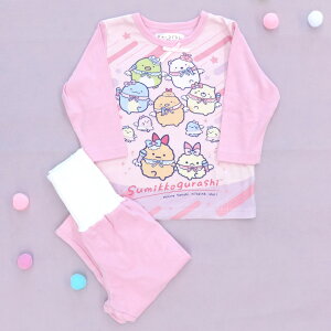 すみっコぐらし ベビー 腹巻付き パジャマ 長袖 スムース [ 80cm 90cm 春 秋 女の子 子供 子供服 子供パジャマ 長袖パジャマ キッズ ルームウェア 上下セット 腹巻 プレゼント 綿 冷え対策 女児