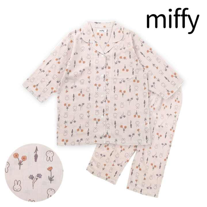 楽天市場 ミッフィー レディース パジャマ Miffy 綿100 婦人 女の子 シャツパジャマ フルーツ柄 7分袖 M L 夏 部屋着 可愛い おしゃれ カイタック ファミリー パジャマファミリー