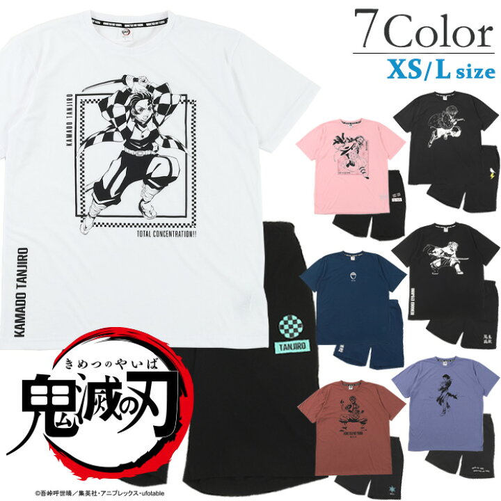楽天市場 クリアランスセール 鬼滅の刃 天竺 キャラクタープリント半袖tシャツ 5分丈パンツ Xs L 紳士 男性 メンズ パジャマ ルームウェア Xs L 夏 竈門炭治郎 竈門禰豆子 我妻善逸 嘴平伊之助 ギフト プレゼント 贈り物 カイタックファミリー パジャマ